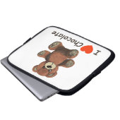 Niedlich I Herz (Liebe) Schokolade Teddy Bär Laptopschutzhülle (Vorne Knopf)