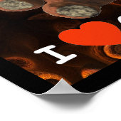 Niedlich I Herz (Liebe) Schokolade Teddy Bär Poster (Ecke)