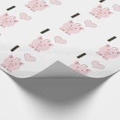 Niedlich I Herzschweine Desgin Geschenkpapier (Ecke)