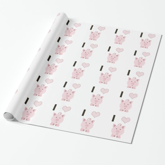 Niedlich I Herzschweine Desgin Geschenkpapier (Ungerollt)