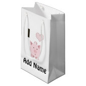 Niedlich I Herzschweine Desgin Kleine Geschenktüte (Vorderseite Schrägansicht)