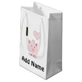 Niedlich I Herzschweine Desgin Kleine Geschenktüte (Rückseite Schrägansicht)