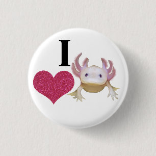 Niedlich I Liebe Axolotl Sparkle Herz Button