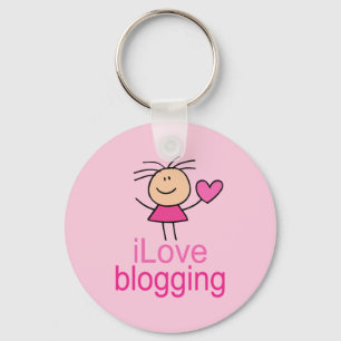 Niedlich I Liebe Blogging T - Shirt Geschenk Schlüsselanhänger