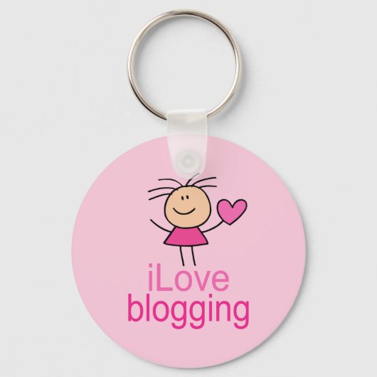 Niedlich I Liebe Blogging T - Shirt Geschenk Schlüsselanhänger (Vorderseite)