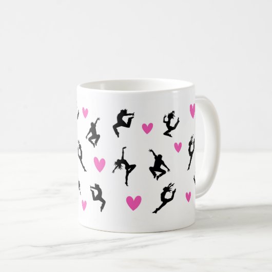 Niedlich I Liebe Dance Gemustert Kaffeetasse (VorderseiteRechts)