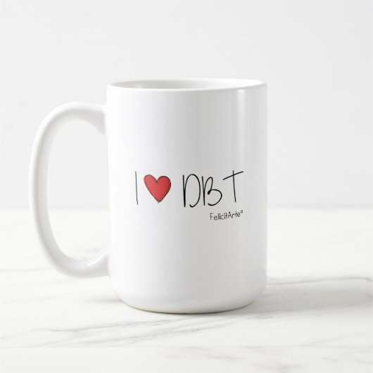 Niedlich I LIEBE DBT-Tasse Kaffeetasse (Links)