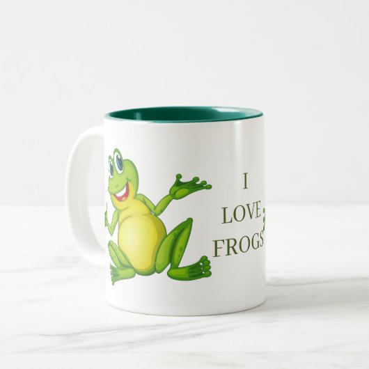 Niedlich I Liebe Frösche Zweifarbige Tasse (Vorderseite Links)