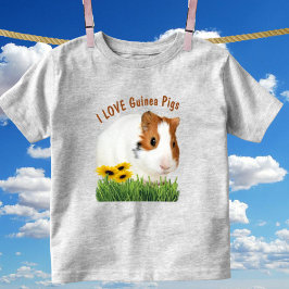 Niedlich I LIEBE Guinea Schweine Sonnenblume Kleinkind T-shirt