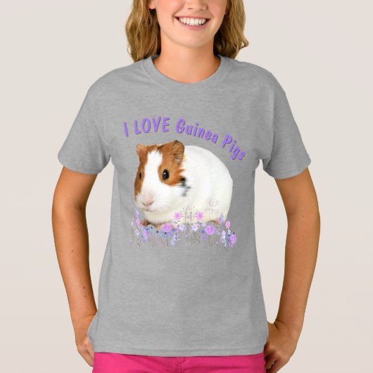 Niedlich I LIEBE Guinea Schweine Weißer, benutzerd T-Shirt (Vorderseite)