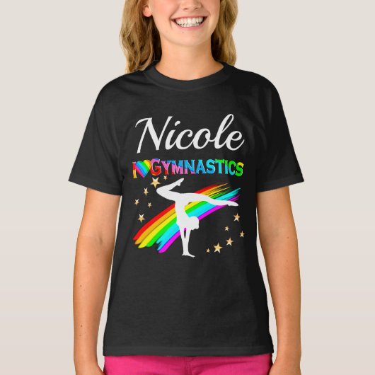NIEDLICH I LIEBE GYMNASTICS PERSONALISIERTES DESIG T-Shirt (Vorderseite)