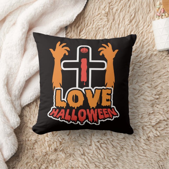 Niedlich I Liebe Halloween-Kissen Kissen (Decke)