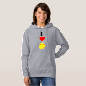 Niedlich I Liebe/HerzSoftball Frauen Fastpich Spor Hoodie (Vorne ganz)