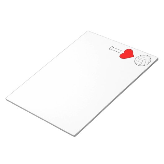 Niedlich I Liebe/Herzvolleyball Notizblock (angewinkelt)