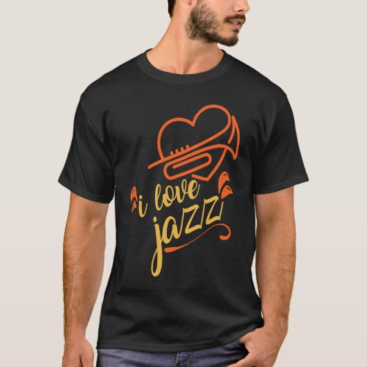 Niedlich I Liebe Jazz Heart Trumpet Jazz Musik T-Shirt (Vorderseite)