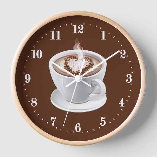 Niedlich I Liebe Kaffee Bar Uhr (Vorderseite)