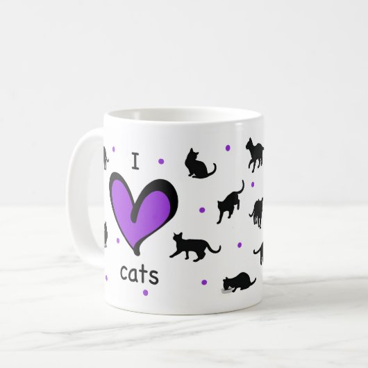 Niedlich I Liebe Katzen Gemustert Kaffeetasse (Vorderseite Links)