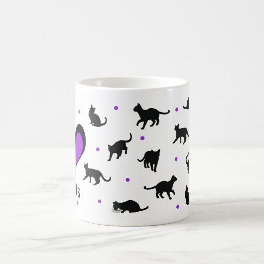 Niedlich I Liebe Katzen Gemustert Kaffeetasse (Mittel)