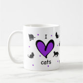 Niedlich I Liebe Katzen Gemustert Kaffeetasse (Links)