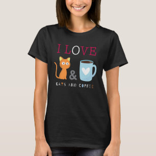 Niedlich I Liebe Katzen und Kaffee schwarz T-Shirt