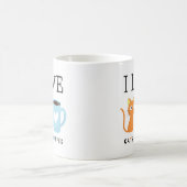Niedlich I Liebe Katzen und Kaffee weiß Kaffeetasse (Mittel)