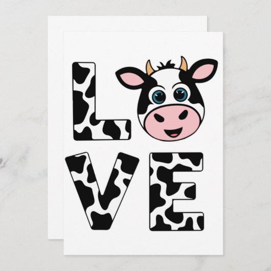 Niedlich I Liebe Kühe Einladung (Vorne/Hinten)