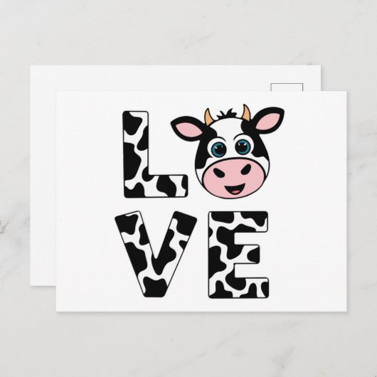 Niedlich I Liebe Kühe Postkarte (Vorne/Hinten)