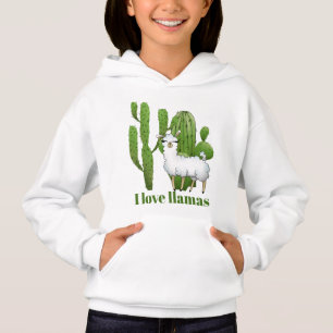 Niedlich I Liebe Lamas Mädchen hinzufügen Botsch Hoodie