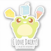 Niedlich I Liebe Leckereien Frosch Aufkleber (Vorderseite)