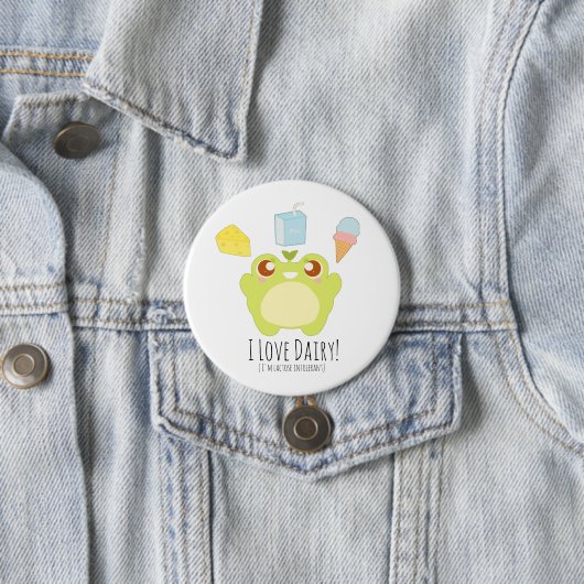 Niedlich I Liebe Leckereien Frosch Button (Beispiel)