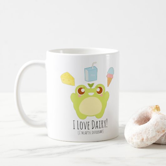Niedlich I Liebe Leckereien Frosch Kaffeetasse (Mit Donut)