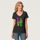 Niedlich I Liebe Mardi Gras Beagle Doppy Welpe T-Shirt (Vorderseite Vollansicht)