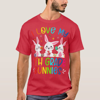 Niedlich I Liebe mein 8. Grade Bunnies Bunny Rabbi T-Shirt
