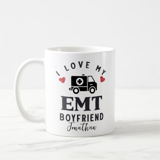 Niedlich I Liebe Mein EMT-Freund Kaffeetasse (Links)