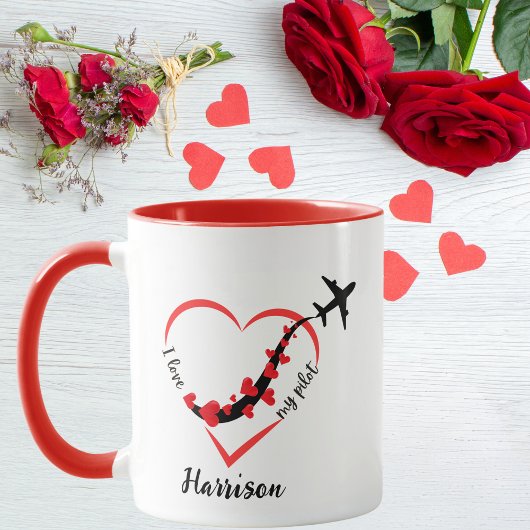 Niedlich I Liebe mein Pilot, Flugzeug & Herz, Vale Tasse