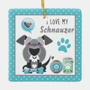 Niedlich I Liebe mein Schnauzer Haustier Keramikornament
