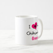 Niedlich I Liebe meine Chihuahua personalisierte M Kaffeetasse (VorderseiteRechts)