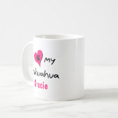 Niedlich I Liebe meine Chihuahua personalisierte M Kaffeetasse (Vorderseite Links)