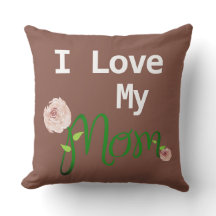 Niedlich I Liebe meine Mama Rosa Rosen Außenkissen