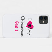 Niedlich I Liebe My Chihuahua Paw Print Pink Heart Case-Mate iPhone Hülle (Rückseite (Horizontal))