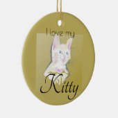 Niedlich I Liebe My Kitty Foto Keramik Ornament (Rechts)