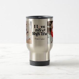 Niedlich I Liebe My Shih Tzu 2 Foto Hund Lover Reisebecher