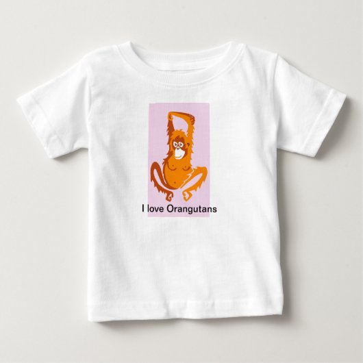 Niedlich I Liebe ORANGUTANS - Tiergrafische Darste Baby T-shirt (Vorderseite)