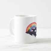 Niedlich I Liebe Orcas Rainbow Kaffeetasse (Vorderseite Links)