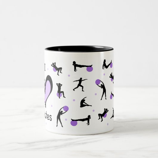 Niedlich I Liebe Pilates Zweifarbige Tasse (Mittel)