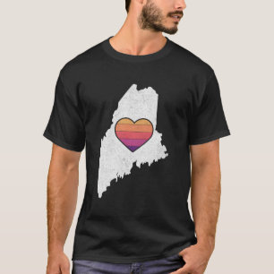 Niedlich I Liebe Retro Herz mit Staat Kontur T-Shirt