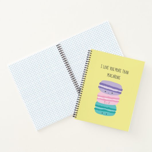 Niedlich I Liebe Sie mehr als Macarons Kawaii Past Notizblock (Innenseite)