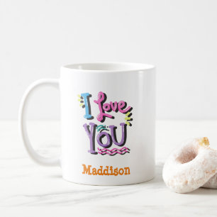 Niedlich I Liebe Sie Typografie benutzerdefinierba Kaffeetasse
