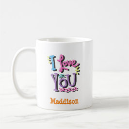 Niedlich I Liebe Sie Typografie benutzerdefinierba Kaffeetasse