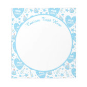 Niedlich I Liebe Summer Blue Heart Segelboot Starf Notizblock (Vorderseite)